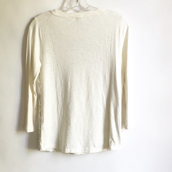 J. Crew Embroidered Front Tee Ivory Sz S - Picture 2 of 5